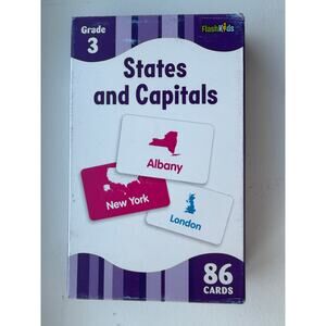 Flash Kids States and Capitals Flash Cards- 86 Cards Homeschool Third Grade NEW